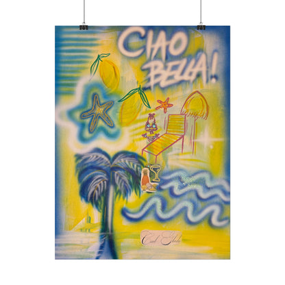 "ciao bella" airbrush rolled print