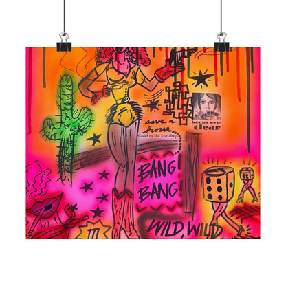 "wild, wild west" airbrush horizontal print