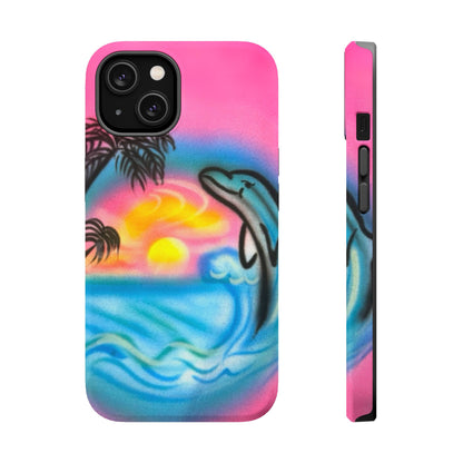 MagSafe "dolphin love" airbrush iPhone case