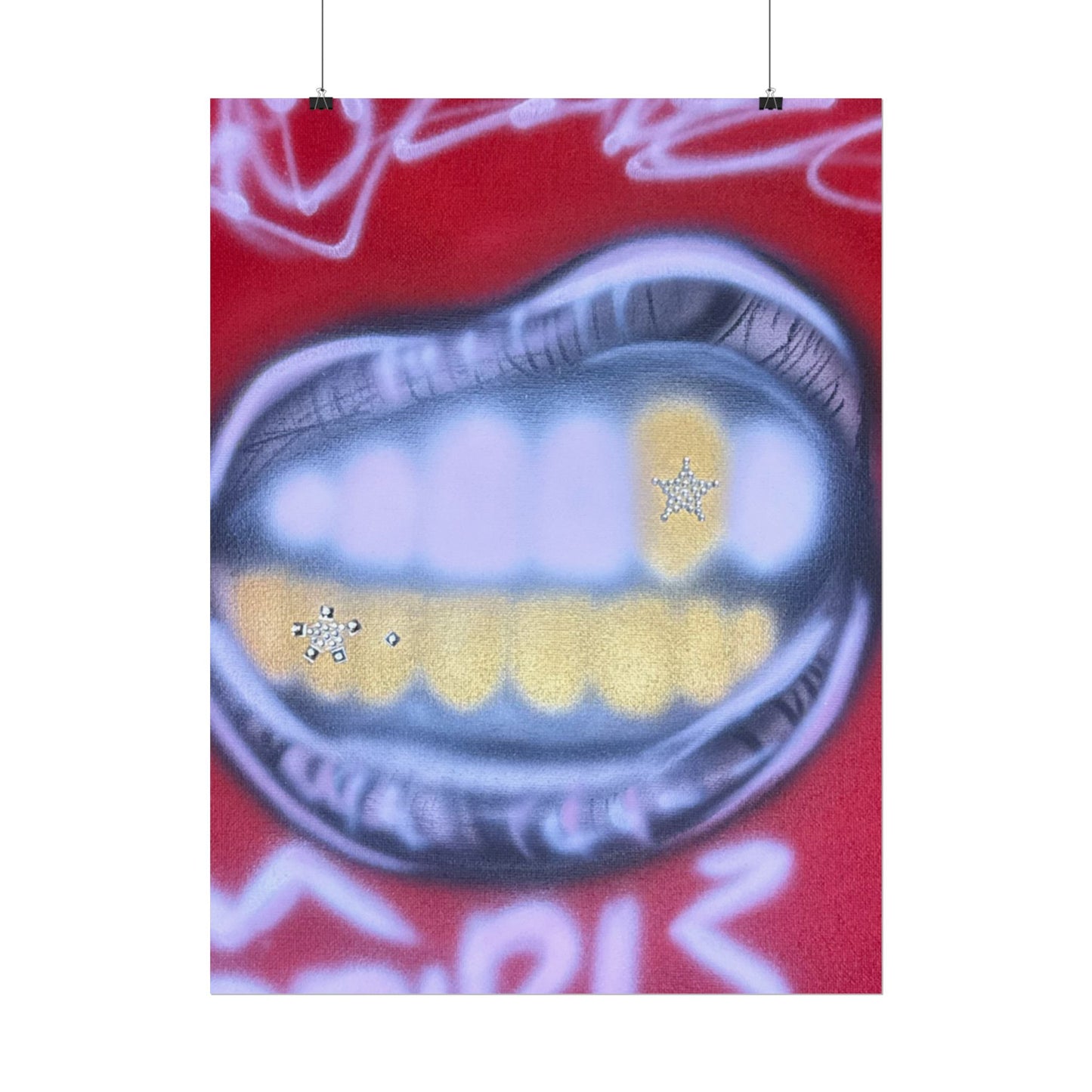 "bite me bling" airbrush rolled print