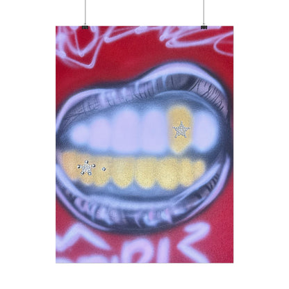 "bite me bling" airbrush rolled print