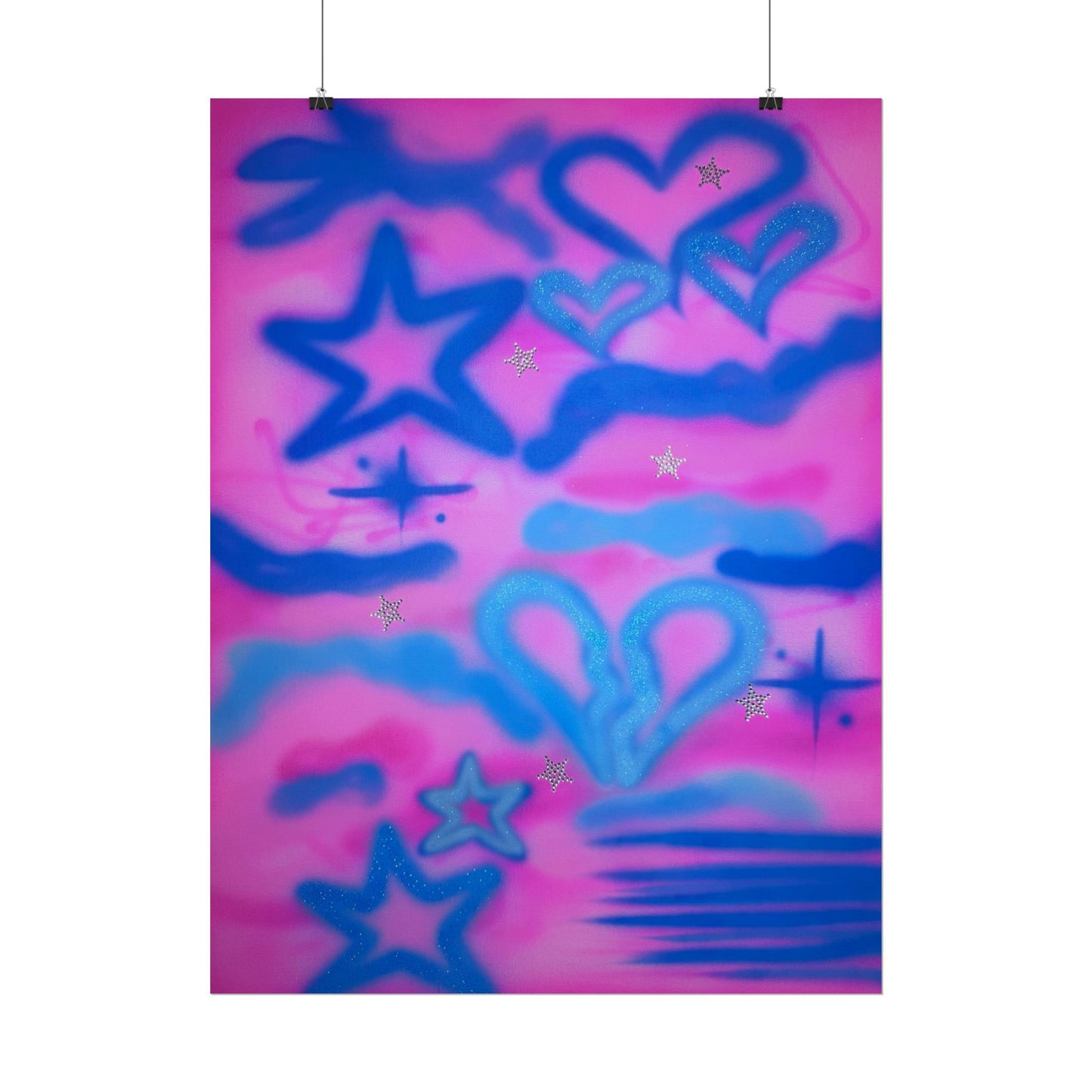 "blue camo" airbrush rolled print