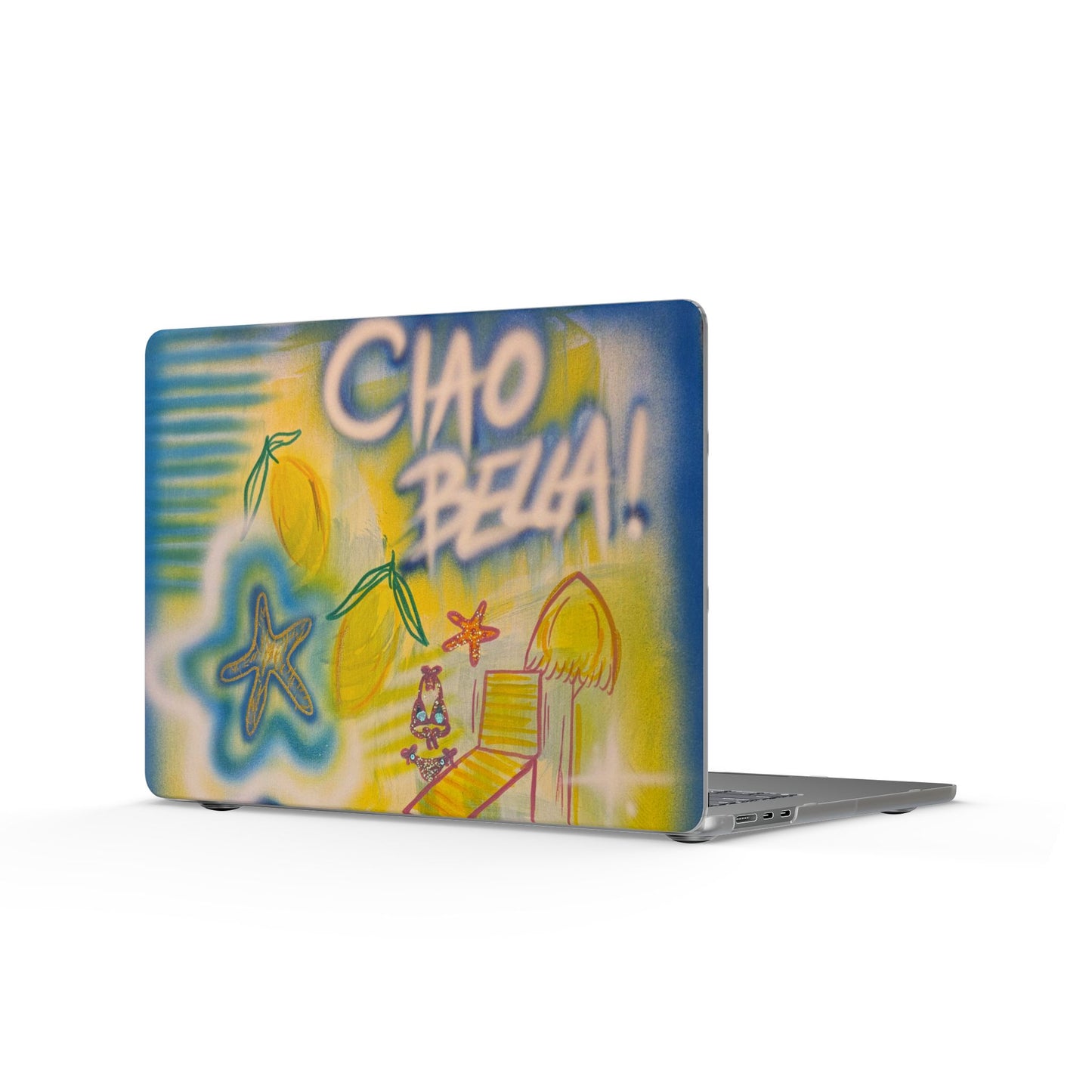 "ciao bella" airbrush matte macbook cases