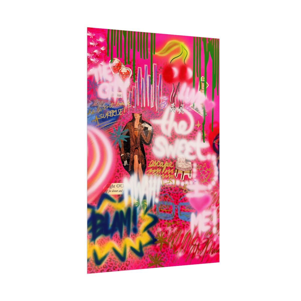"sweet escape" airbrush rolled print