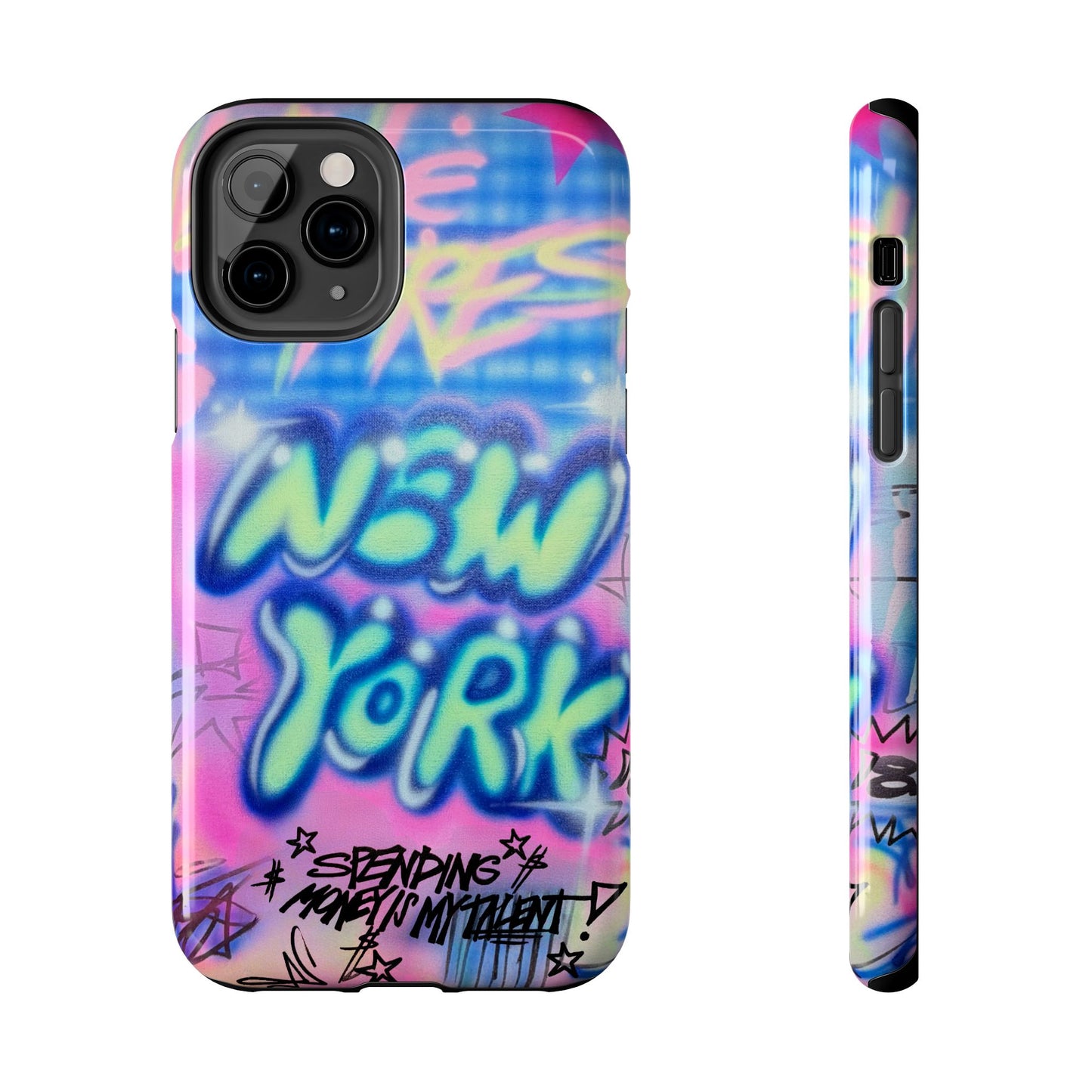 "spending $$ is my talent" airbrush iPhone case