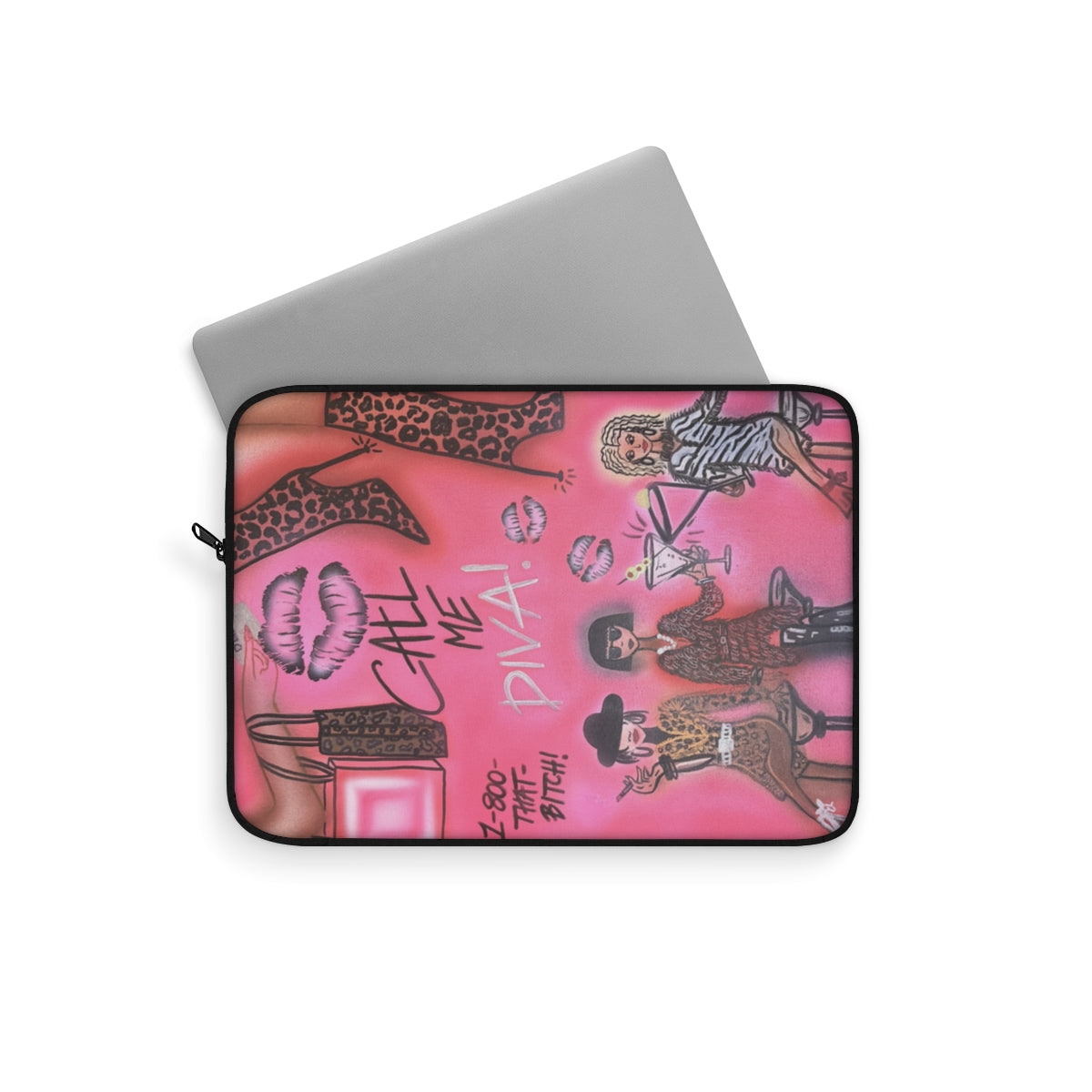 "party diva" airbrush laptop sleeve