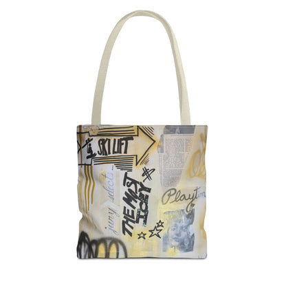 "golden glacier" airbrush tote bag