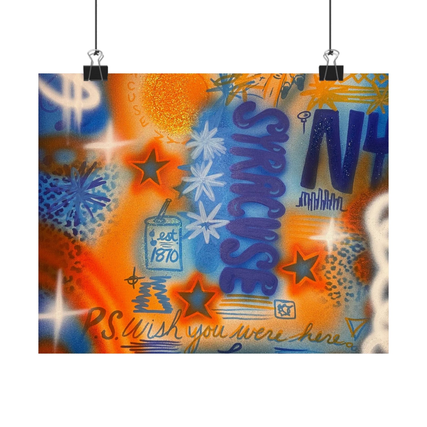"syracuse" airbrush horizontal print