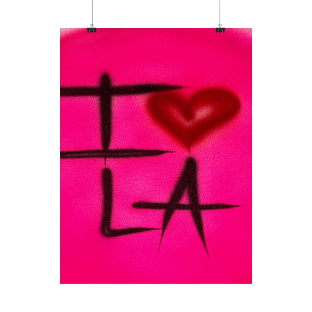 "i <3 LA" airbrush rolled print