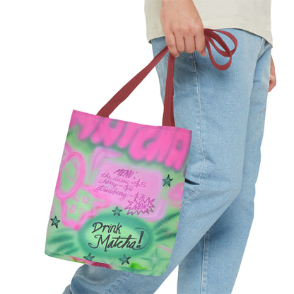 "matcha" airbrush tote bag