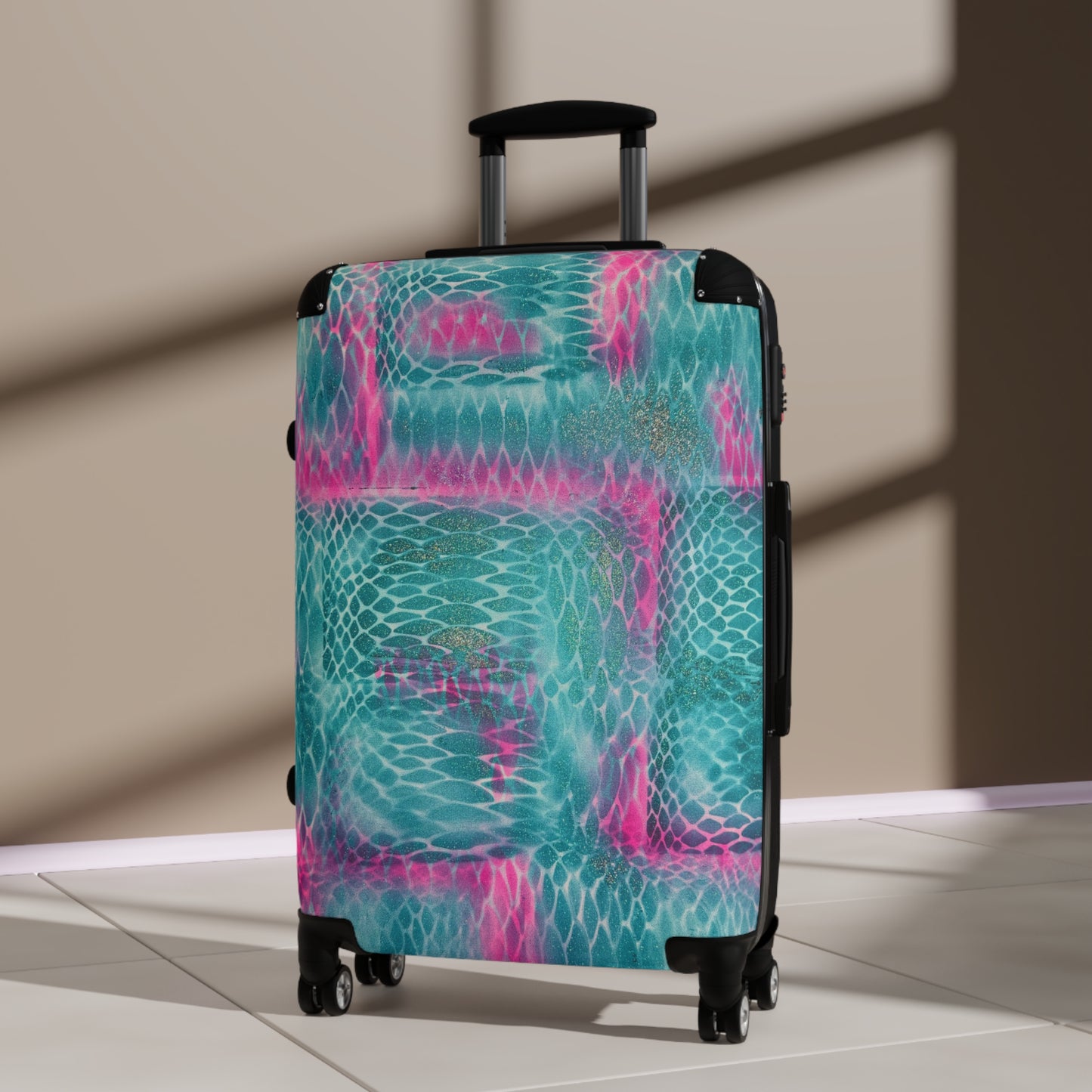 "snakeskin" airbrush suitcase