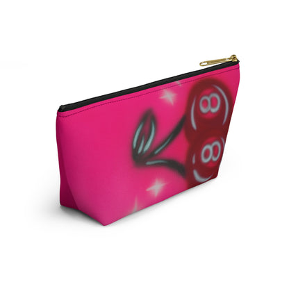 "cherry 8ball" airbrush makeup pouch