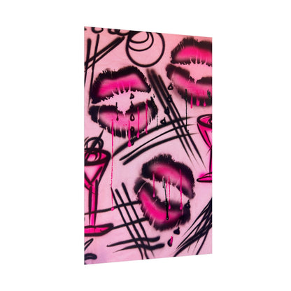 "glossy pout" airbrush rolled print