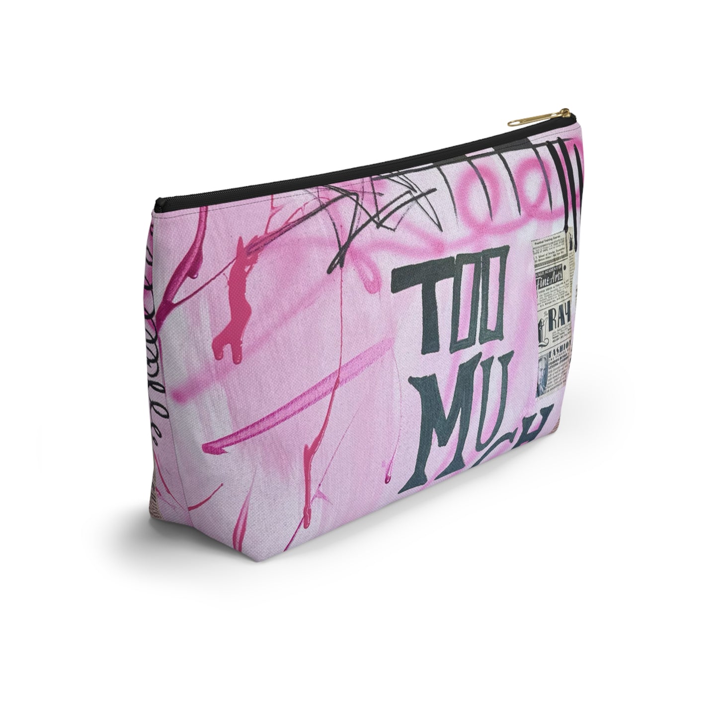 “too much motion" airbrush makeup pouch