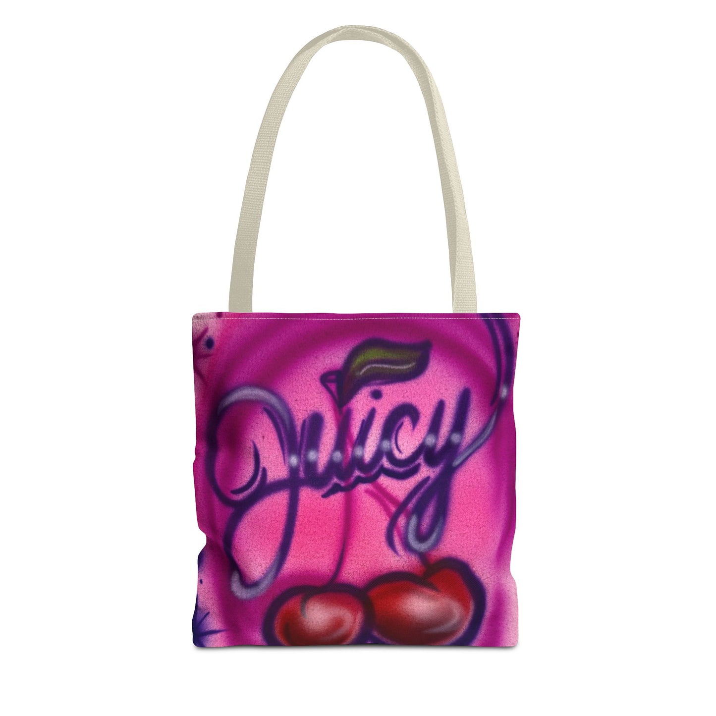 "juicy" airbrush tote bag