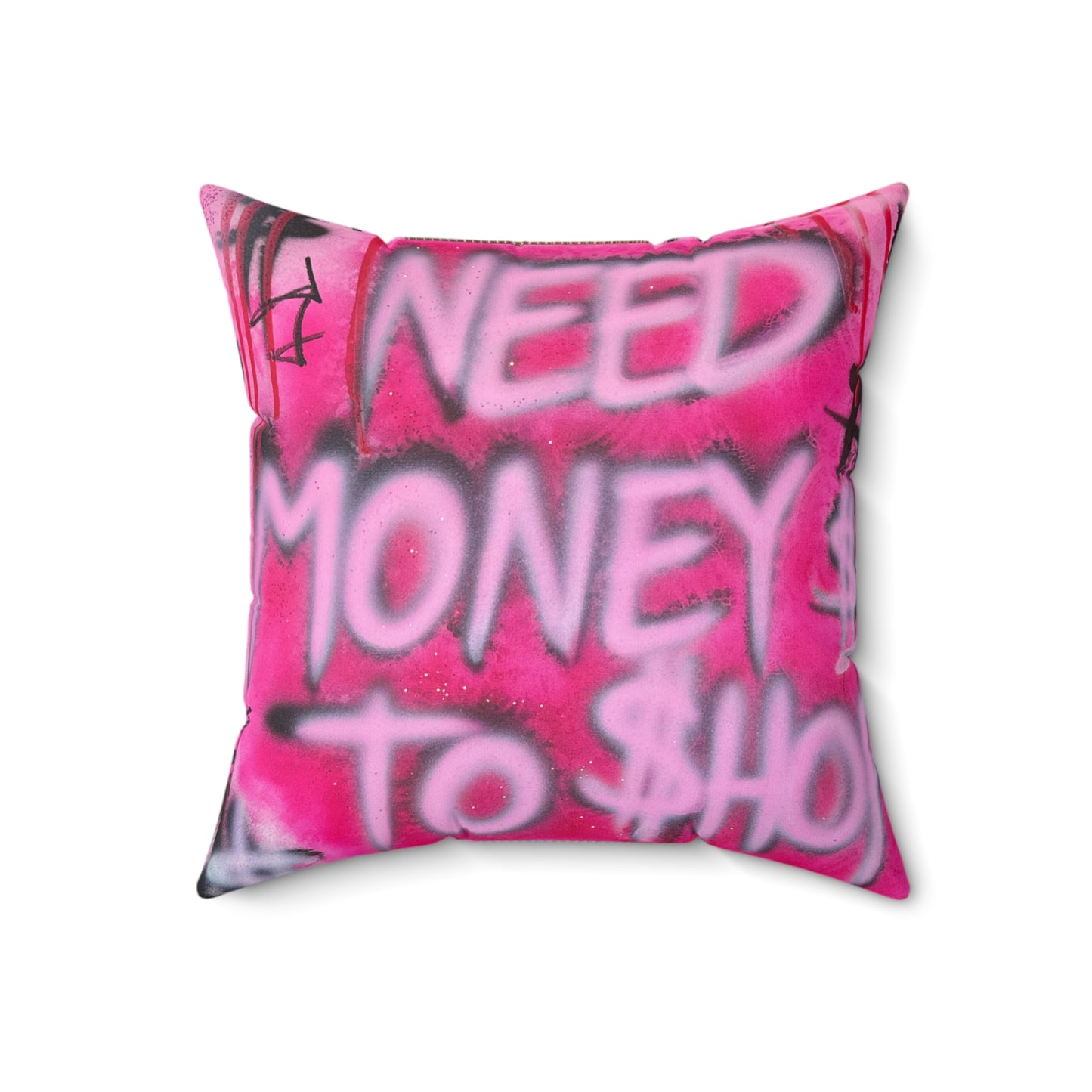 "need $$ to shop" airbrush pillow