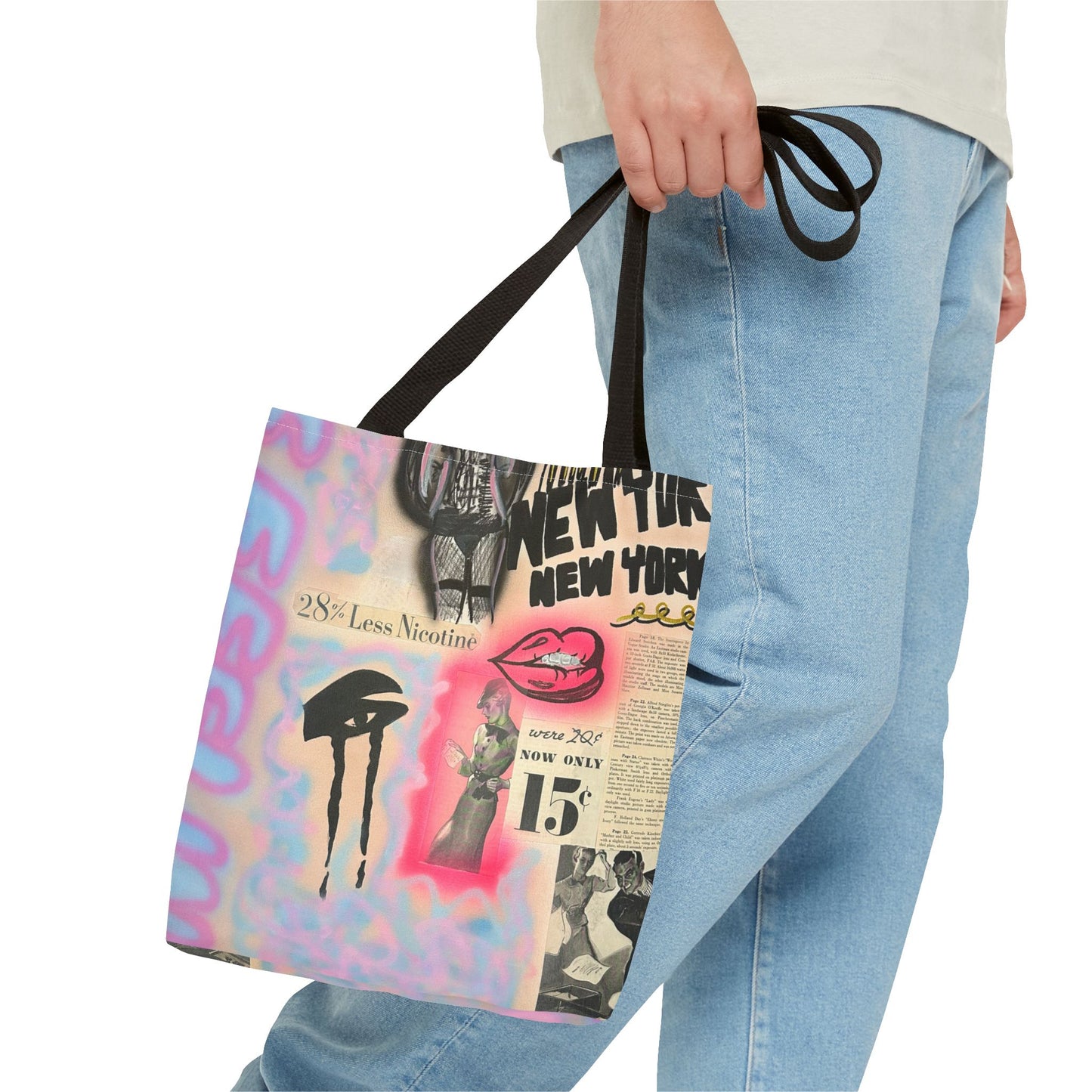 "new york, new york" airbrush tote bag
