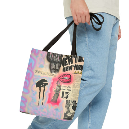 "new york, new york" airbrush tote bag