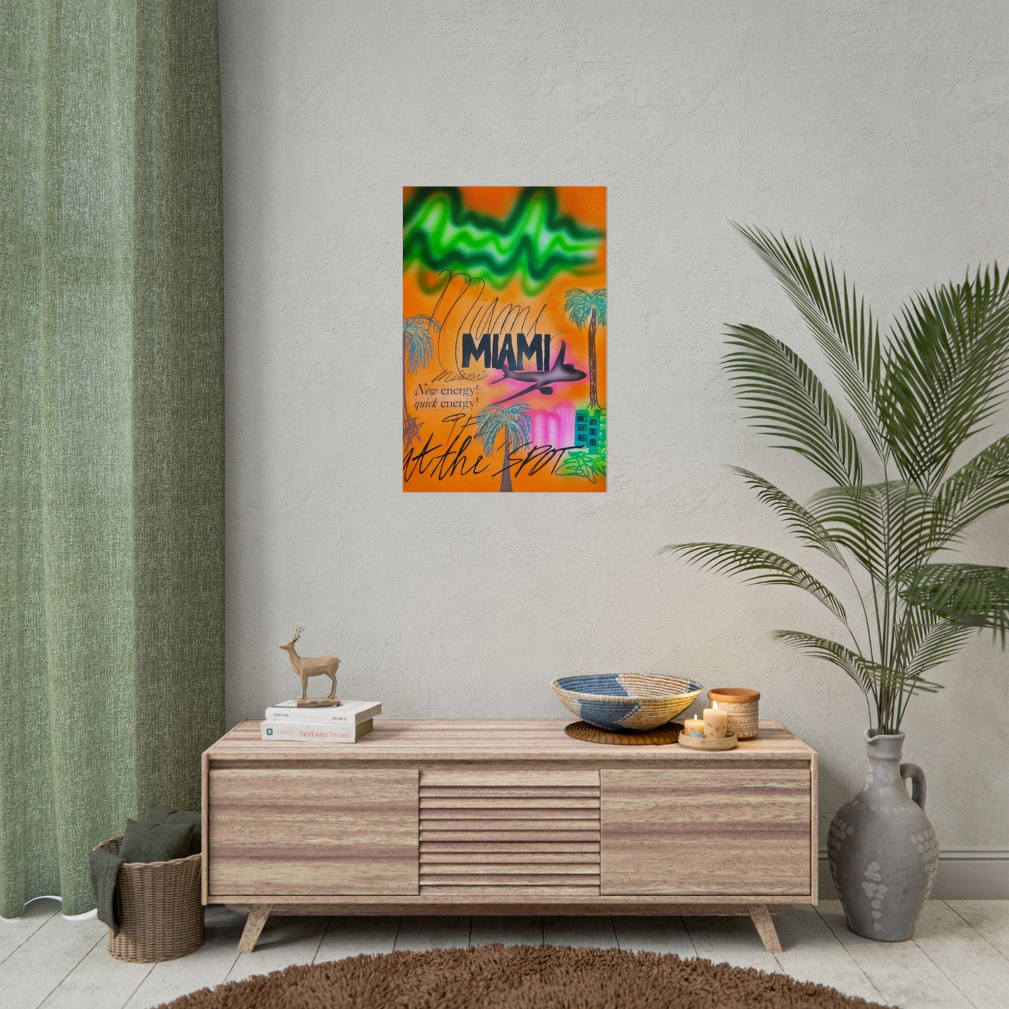"miami, fl" airbrush rolled print
