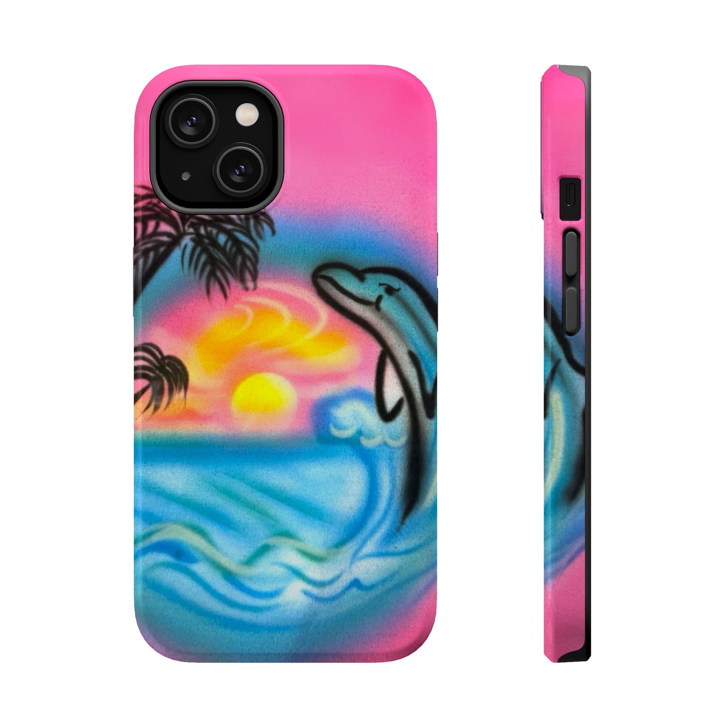 MagSafe "dolphin love" airbrush iPhone case