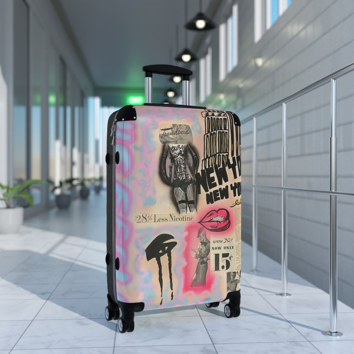 "new york, new york" airbrush suitcase