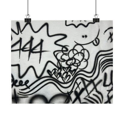 "444" airbrush horizontal print