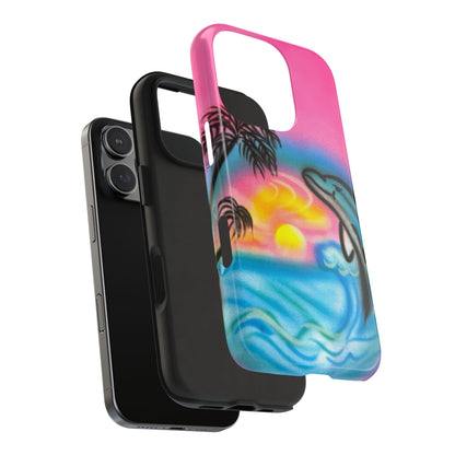 "dolphin love" airbrush iPhone case