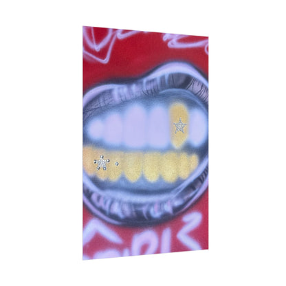 "bite me bling" airbrush rolled print