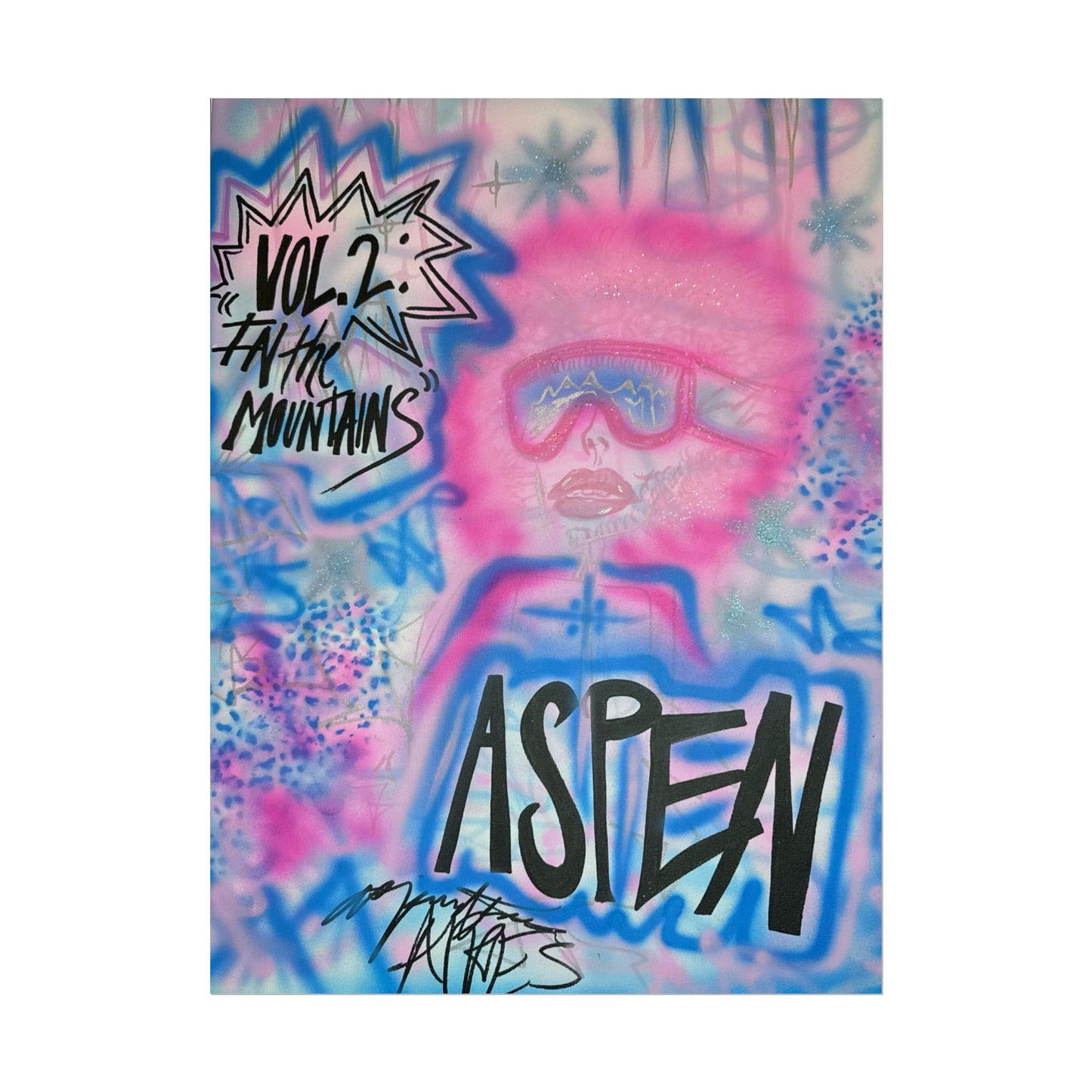 "aspen aspirations" airbrush rolled print