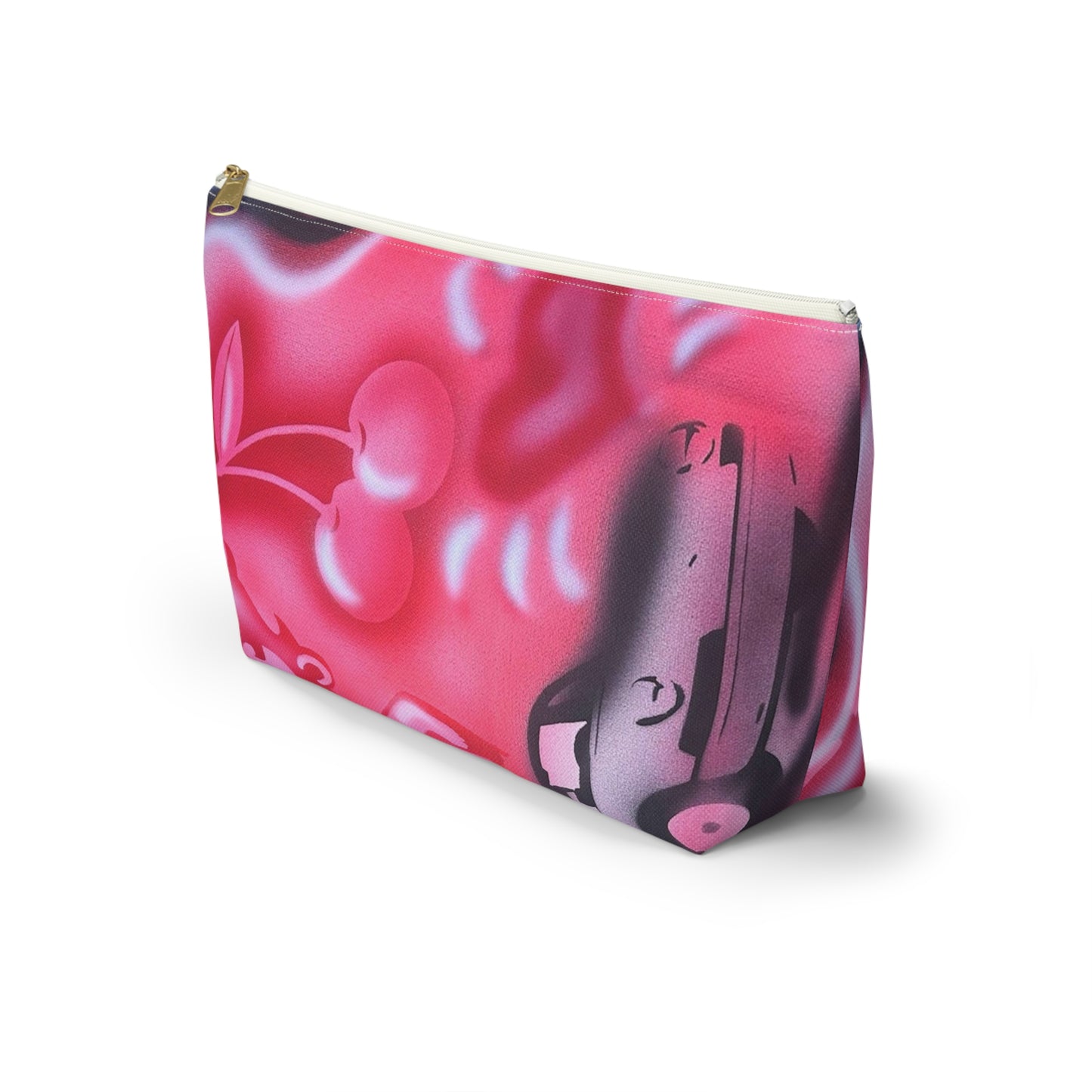"on her way" airbrush makeup pouch