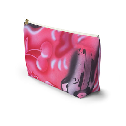 "on her way" airbrush makeup pouch