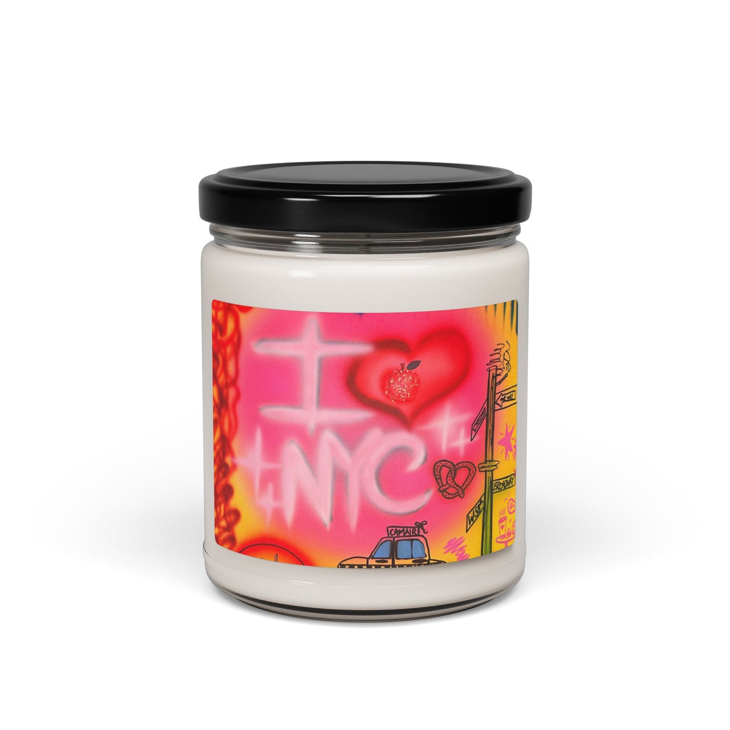 "in the city" airbrush soy candle