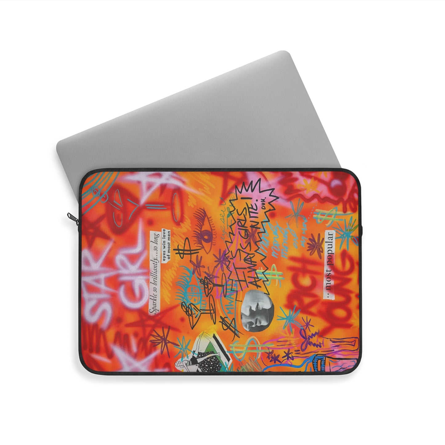 "rich, young, hot" airbrush laptop sleeve