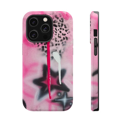 MagSafe "pink cheetah" airbrush iPhone case