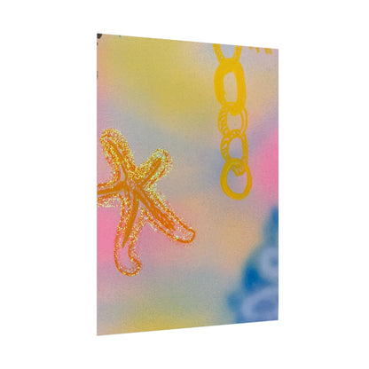 "sweet starfish" airbrush rolled print