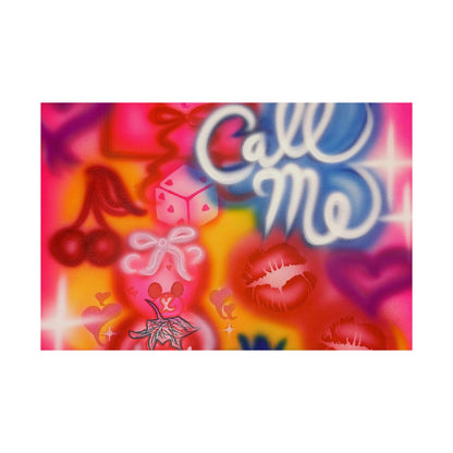 "CALL ME!" airbrush horizontal print
