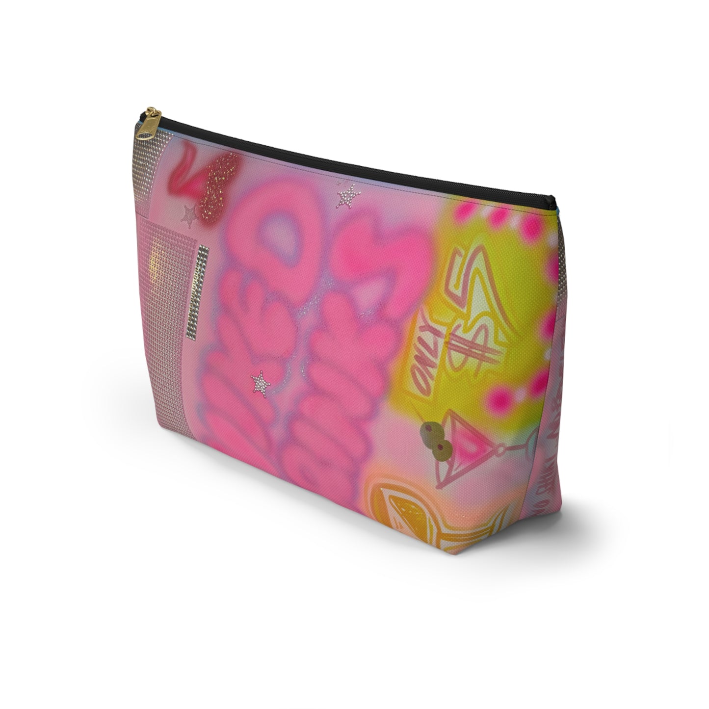 "mixed drinks" airbrush makeup pouch