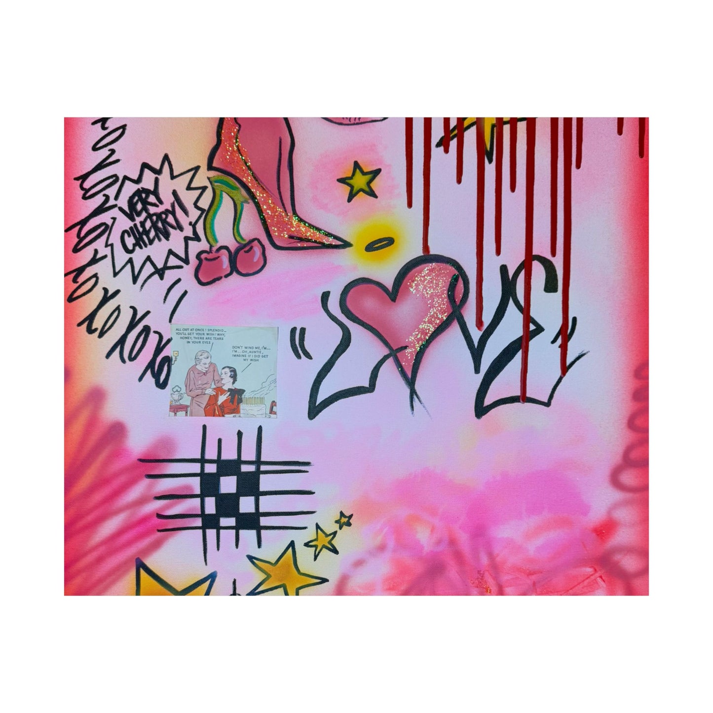 "cherry luvr" airbrush horizontal print