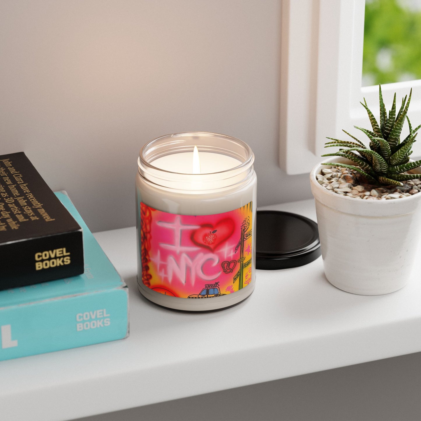 "in the city" airbrush soy candle