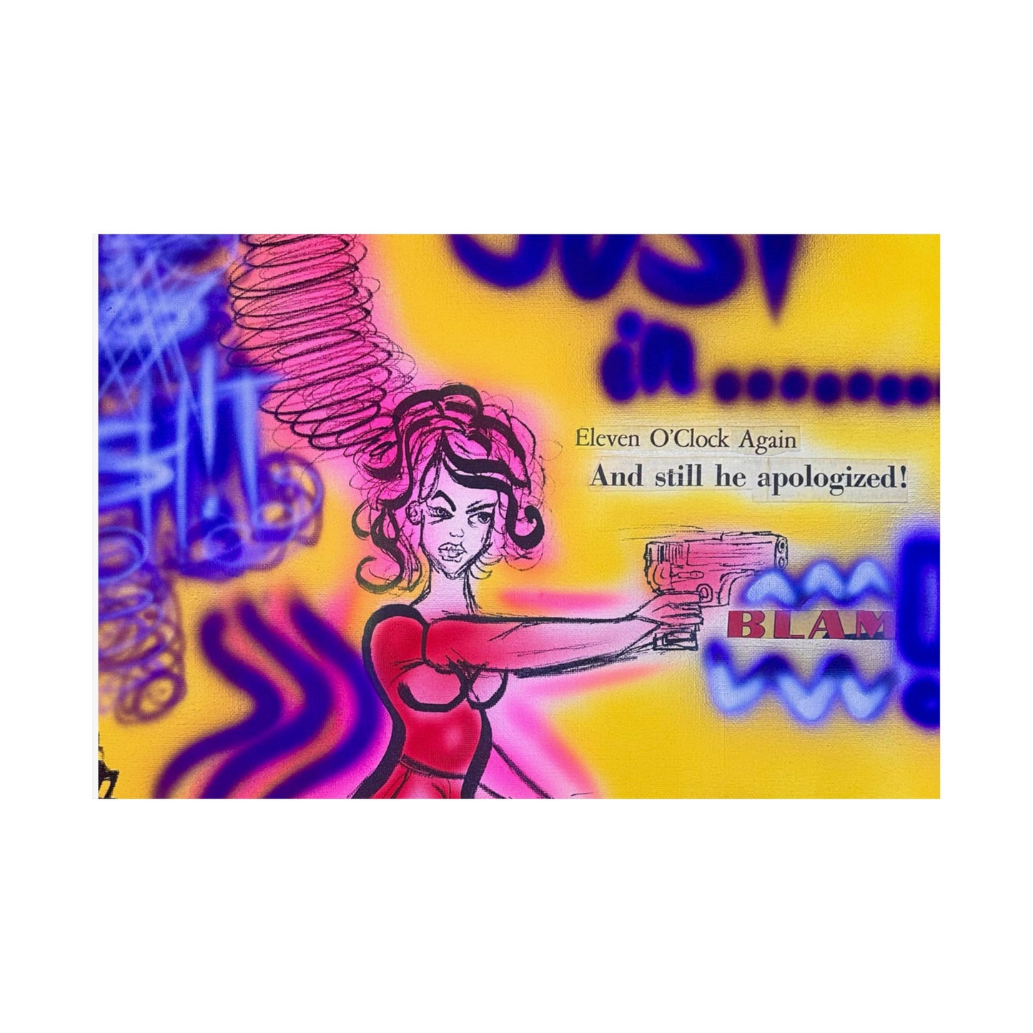 "spiraling thoughts" airbrush horizontal print