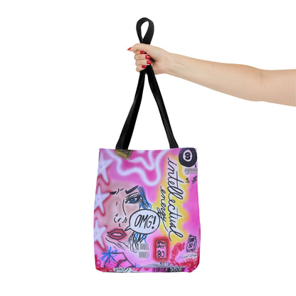"intellectual energy" airbrush tote bag