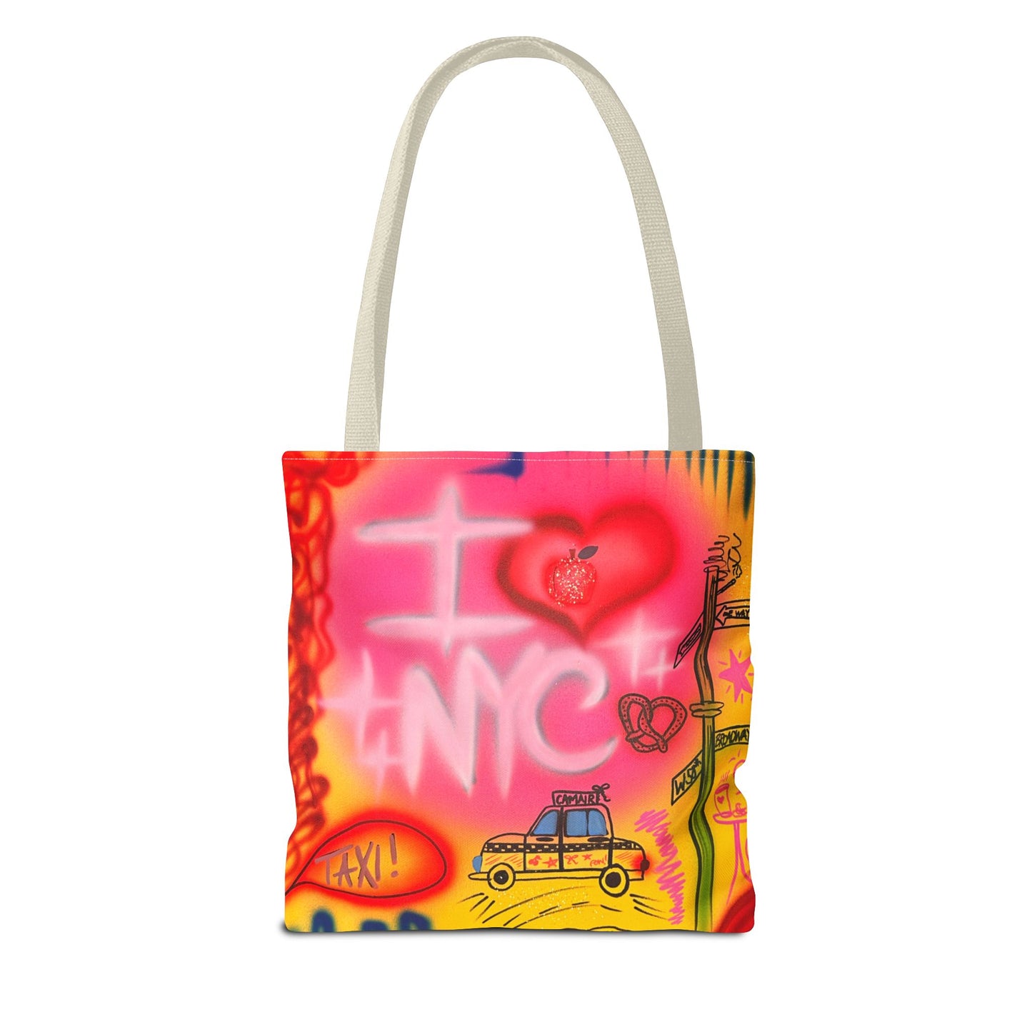 "in the city" airbrush tote bag
