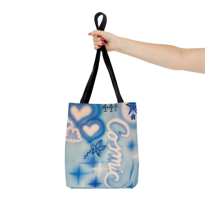 "cosmic" airbrush tote bag