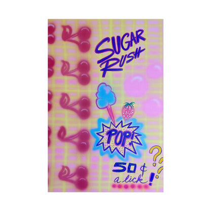 "sugar rush" airbrush rolled print