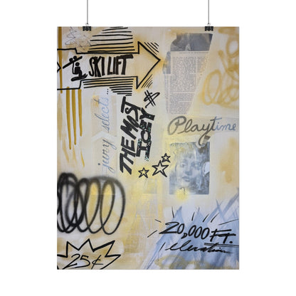"golden glacier" airbrush rolled print