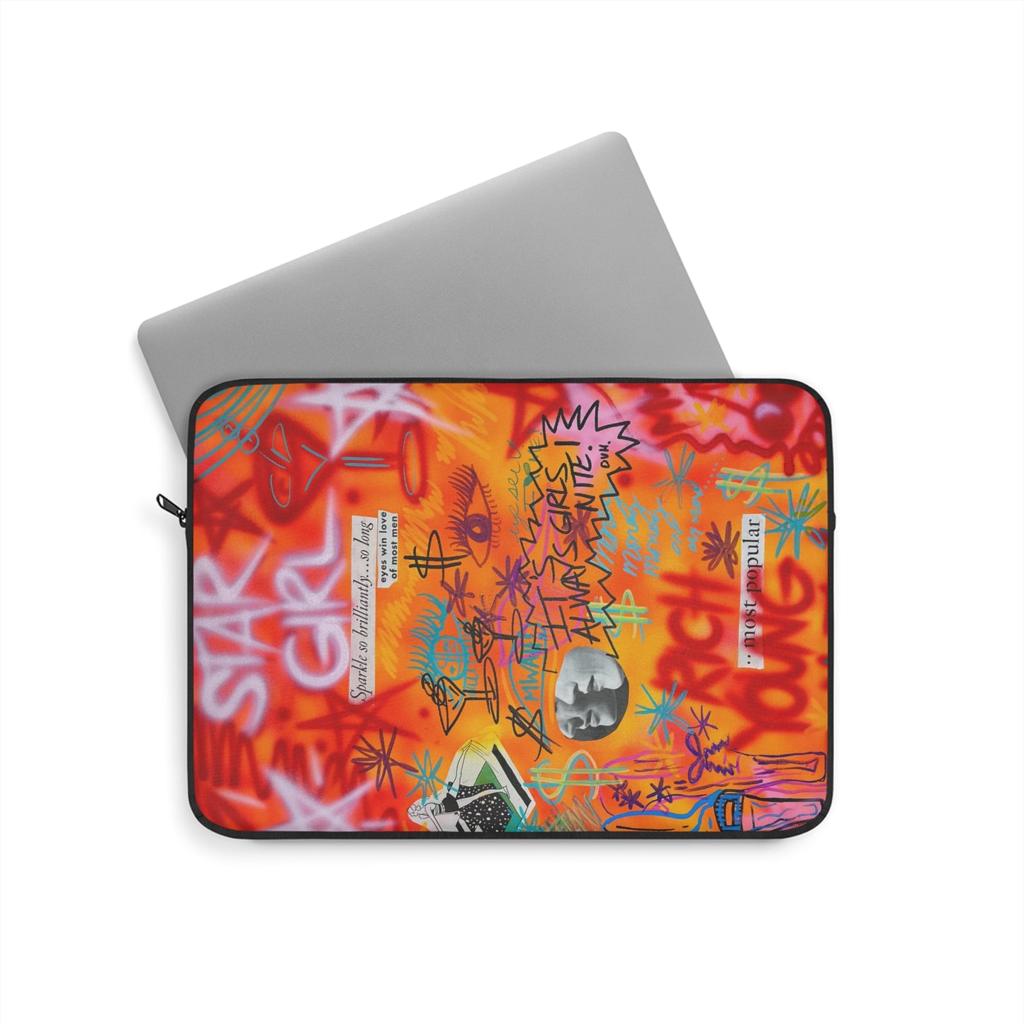 "rich, young, hot" airbrush laptop sleeve