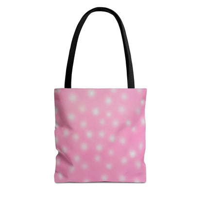 "strawberry swirl polka dot" airbrush tote bag