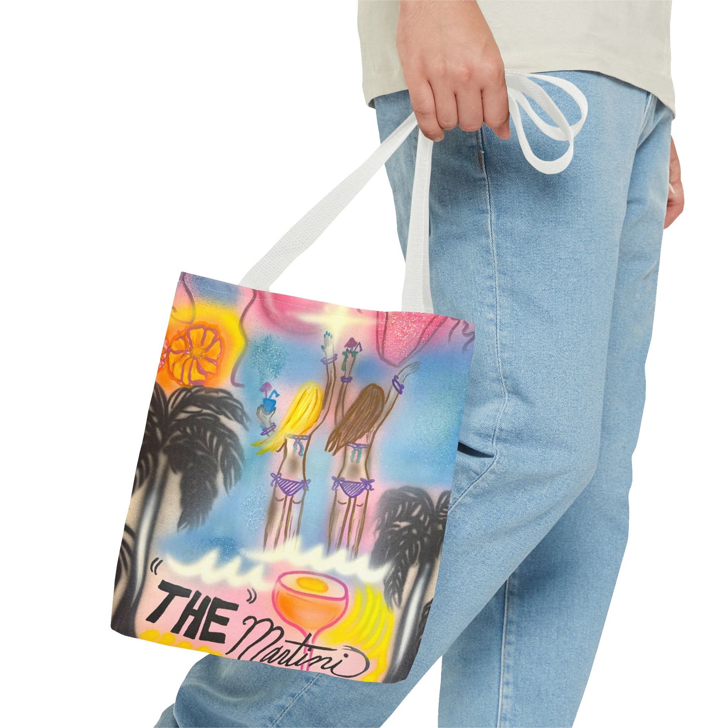 "kinis & tinis" airbrush tote bag