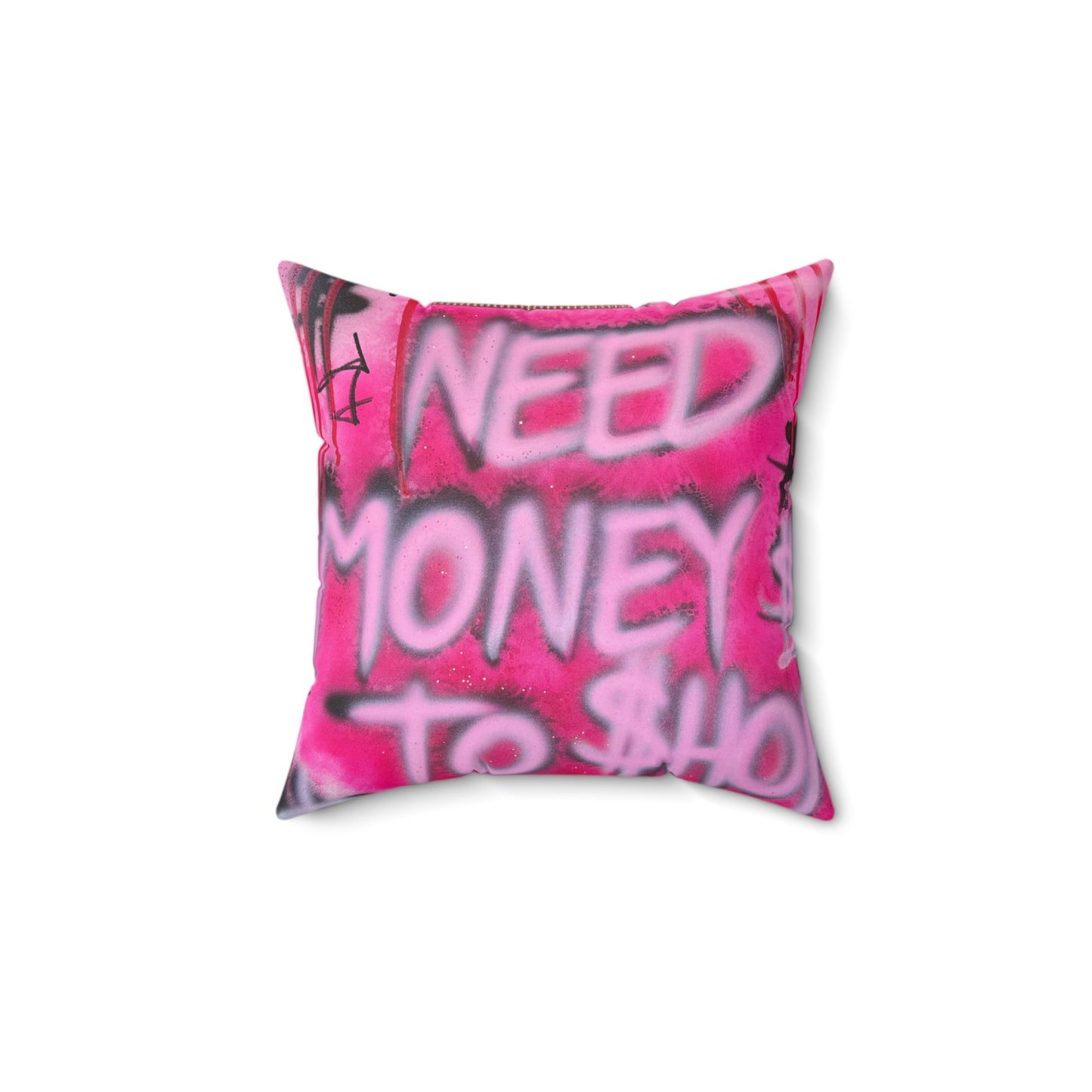 "need $$ to shop" airbrush pillow