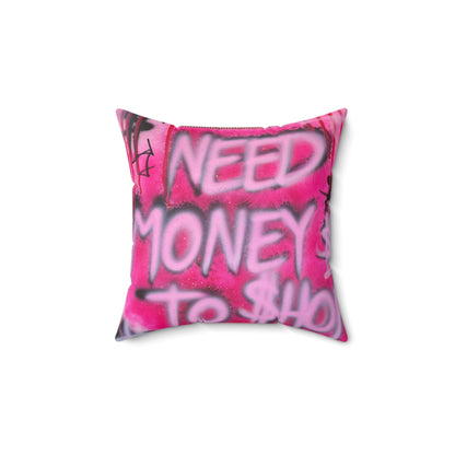 "need $$ to shop" airbrush pillow